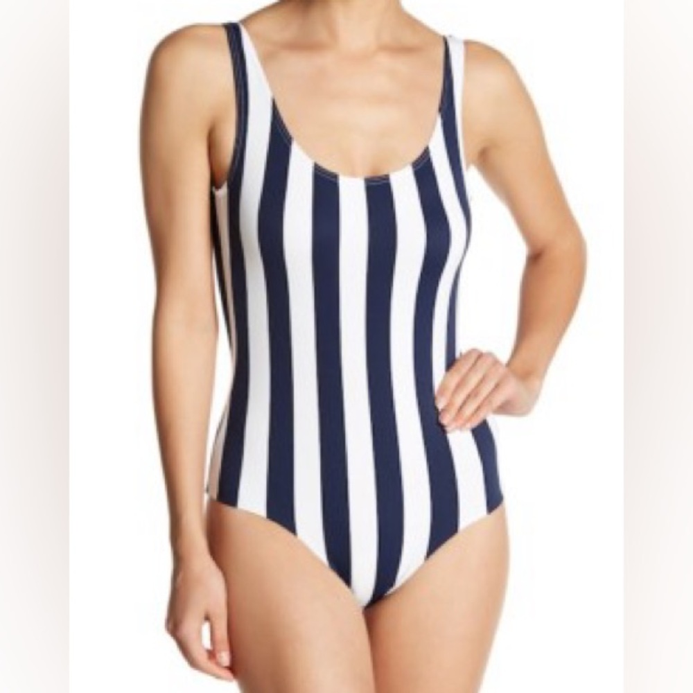 Onia Kelly one piece striped swimsuit